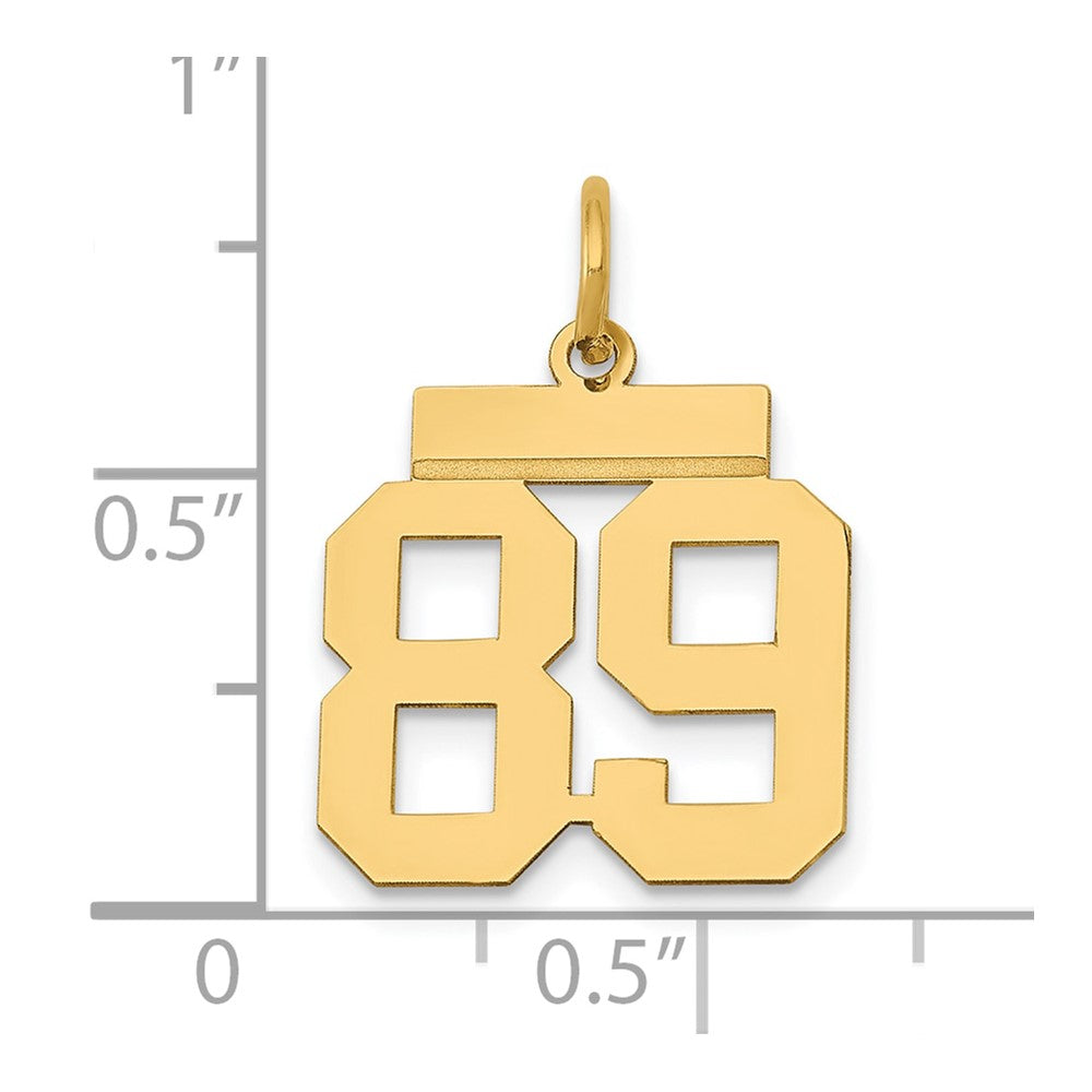 14k Small Polished Number 89 Charm
