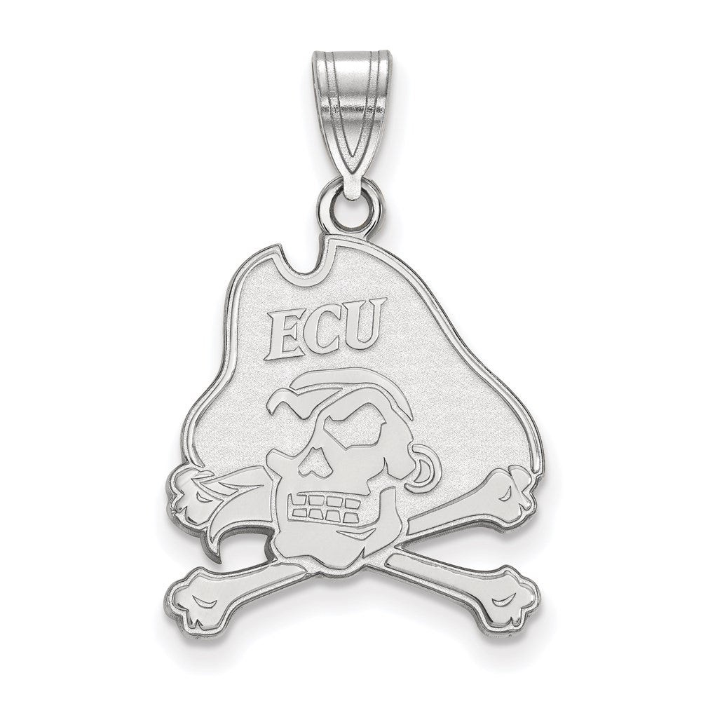 LogoArt Sterling Silver East Carolina University Large Pendant Necklace