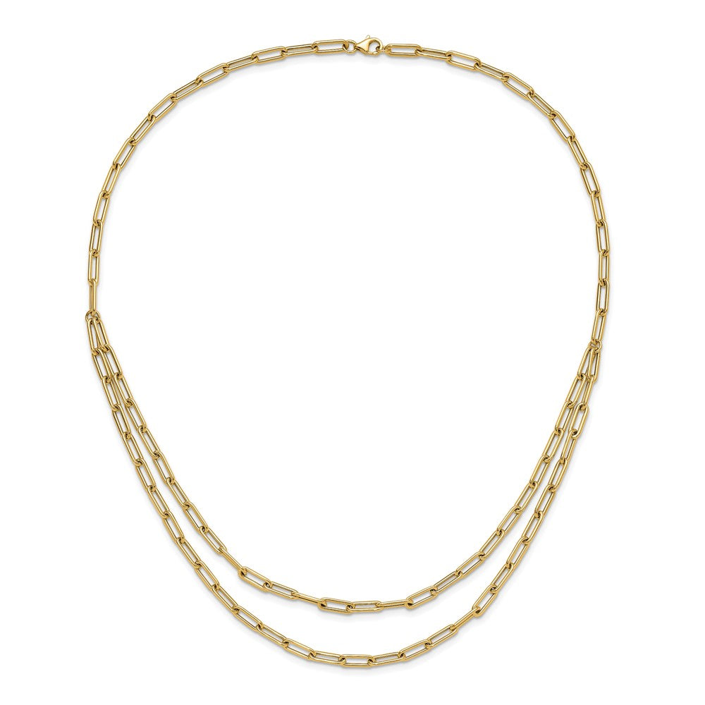 14k Polished Double-layer Link Necklace