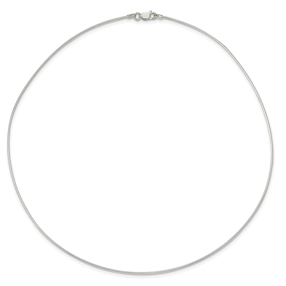 Sterling Silver Solid Polished 1.2mm Neck Wire Necklace 18 Inches
