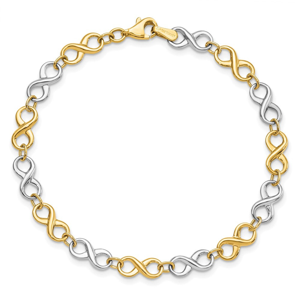 14K Two-tone Polished Bracelet 7.5  inches