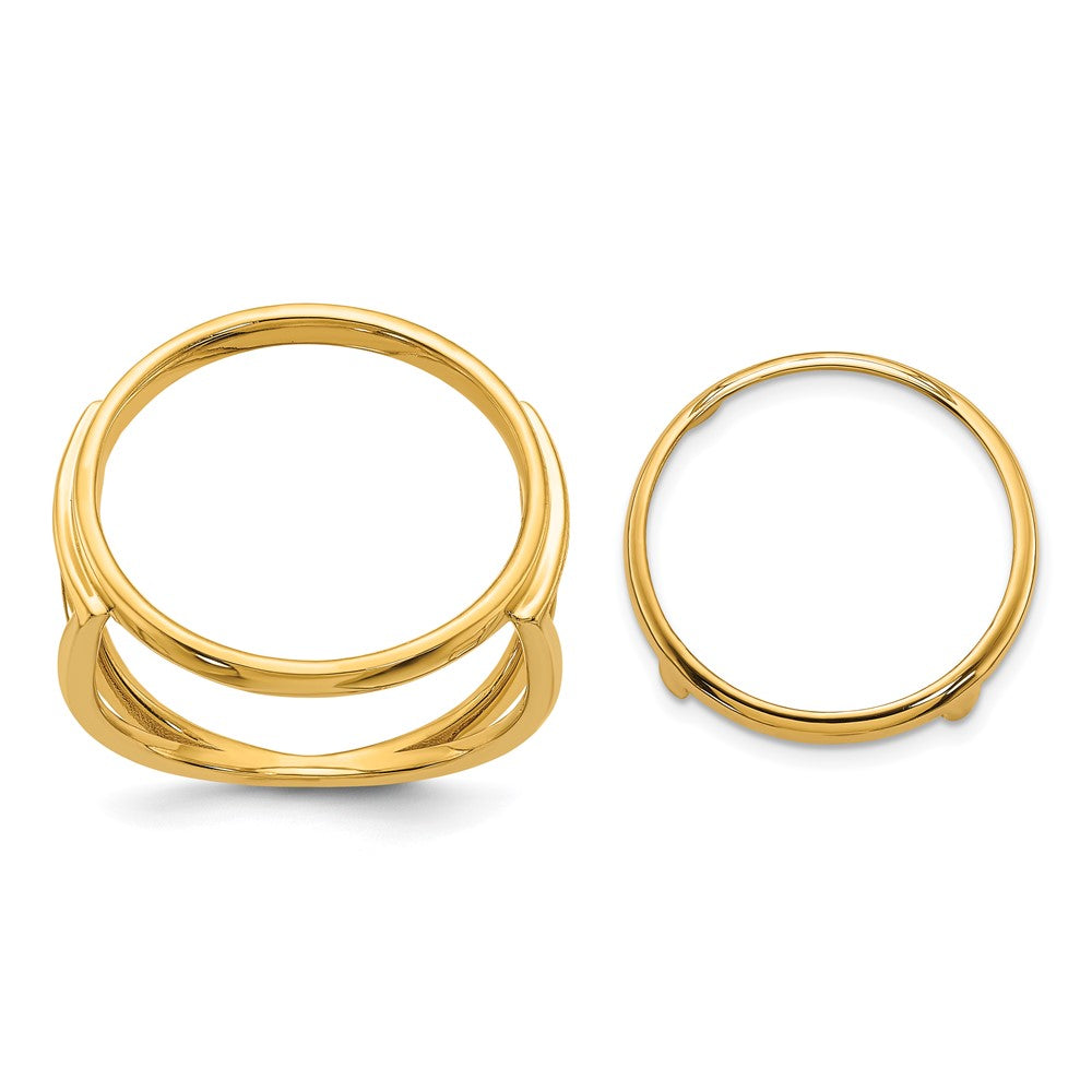 Wideband Distinguished Coin Jewelry 14k Ladies' Polished 16.5mm Coin Bezel Ring