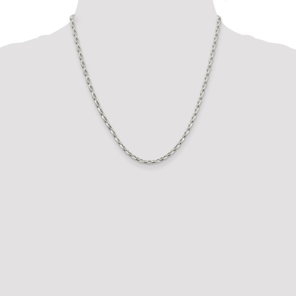 Sterling Silver 3.2mm Oval Fancy Rolo Chain 20 Inches