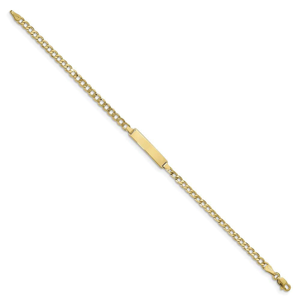 10k Semi-solid Curb Link ID Bracelet
