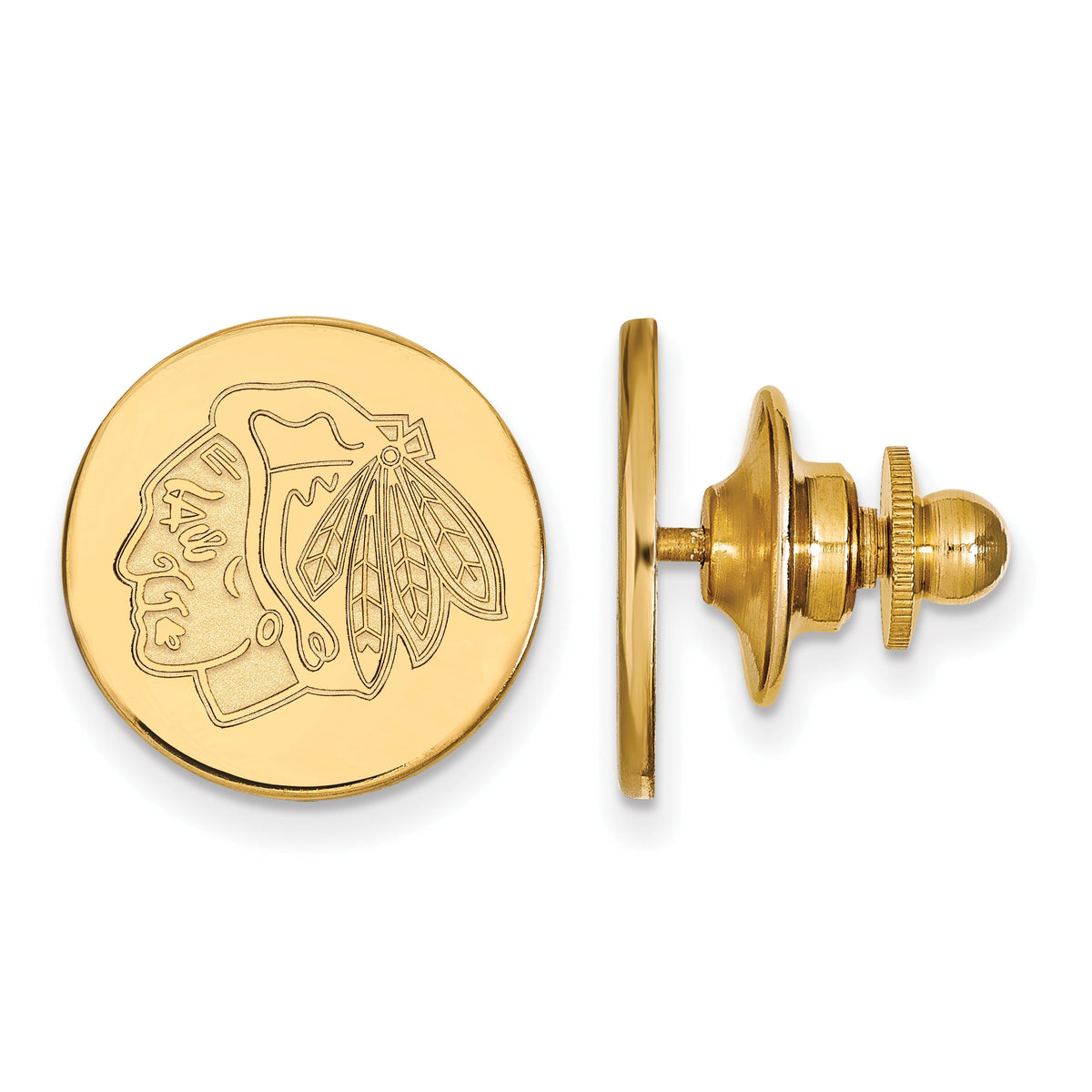 Sterling Silver 14k Yellow Gold Plated NHL Chicago Blackhawks Lapel or Tie Pin