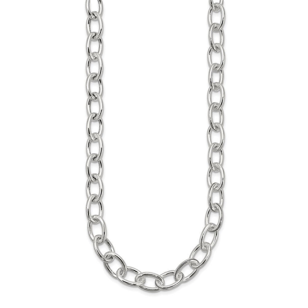 Sterling Silver Open Link Cable 8.50mm Necklace 18 Inches