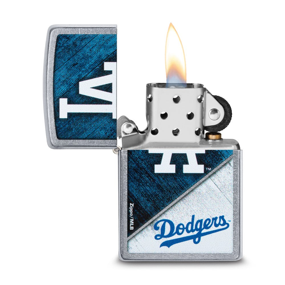 Zippo Street Chrome Los Angeles Dodgers Color Image MLB Lighter