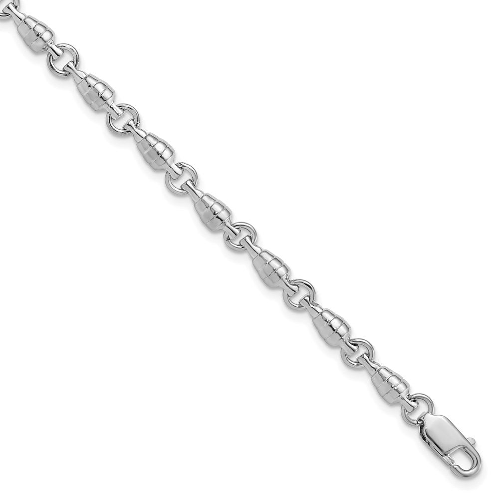 De-Ani Sterling Silver Rhodium-plated Polished Swivel Link Bracelet 7.5 inches