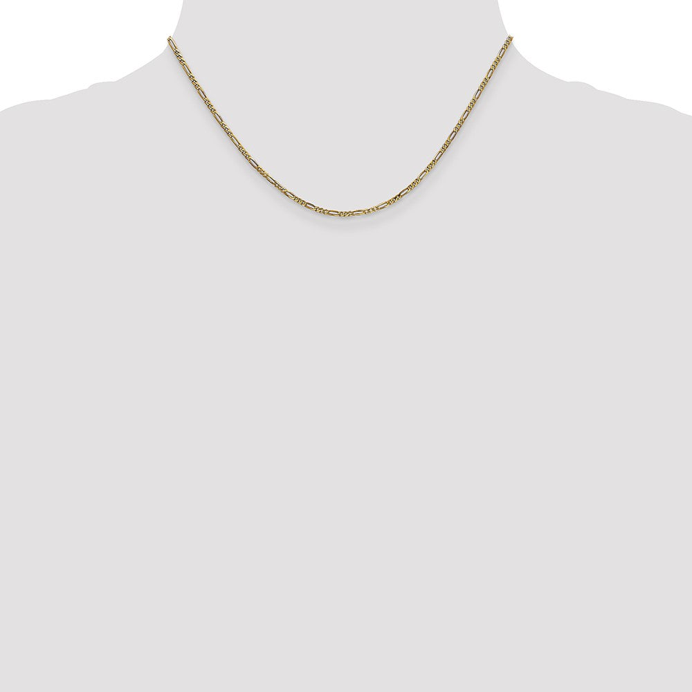 14K 1.8mm Flat Figaro Chain