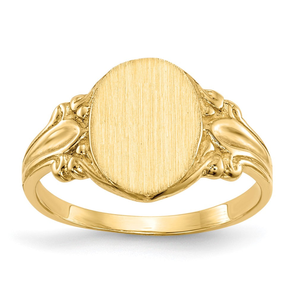 10k 10.0x8.0mm Closed Back Signet Ring