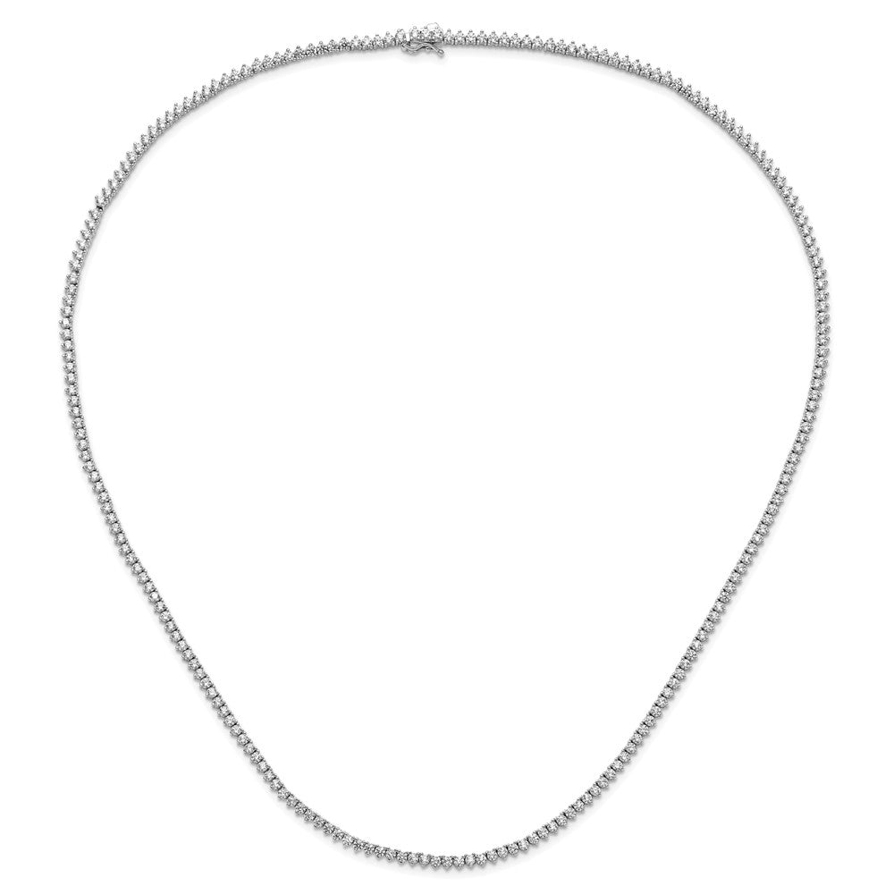 Sterling Shimmer Sterling Silver Rhodium-plated 24 inch 218 Stone CZ Riviera Necklace 24 Inches
