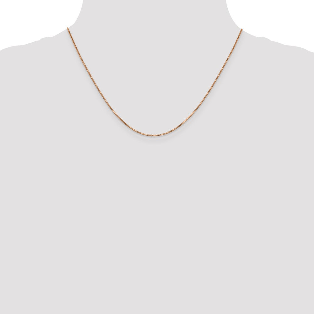 14K Rose Gold .8mm Box with Lobster Clasp Chain