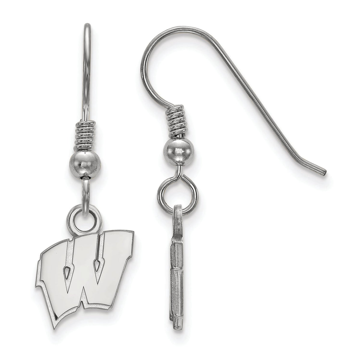 Women's Wisconsin Badgers Sterling Silver XS Dangle Earrings