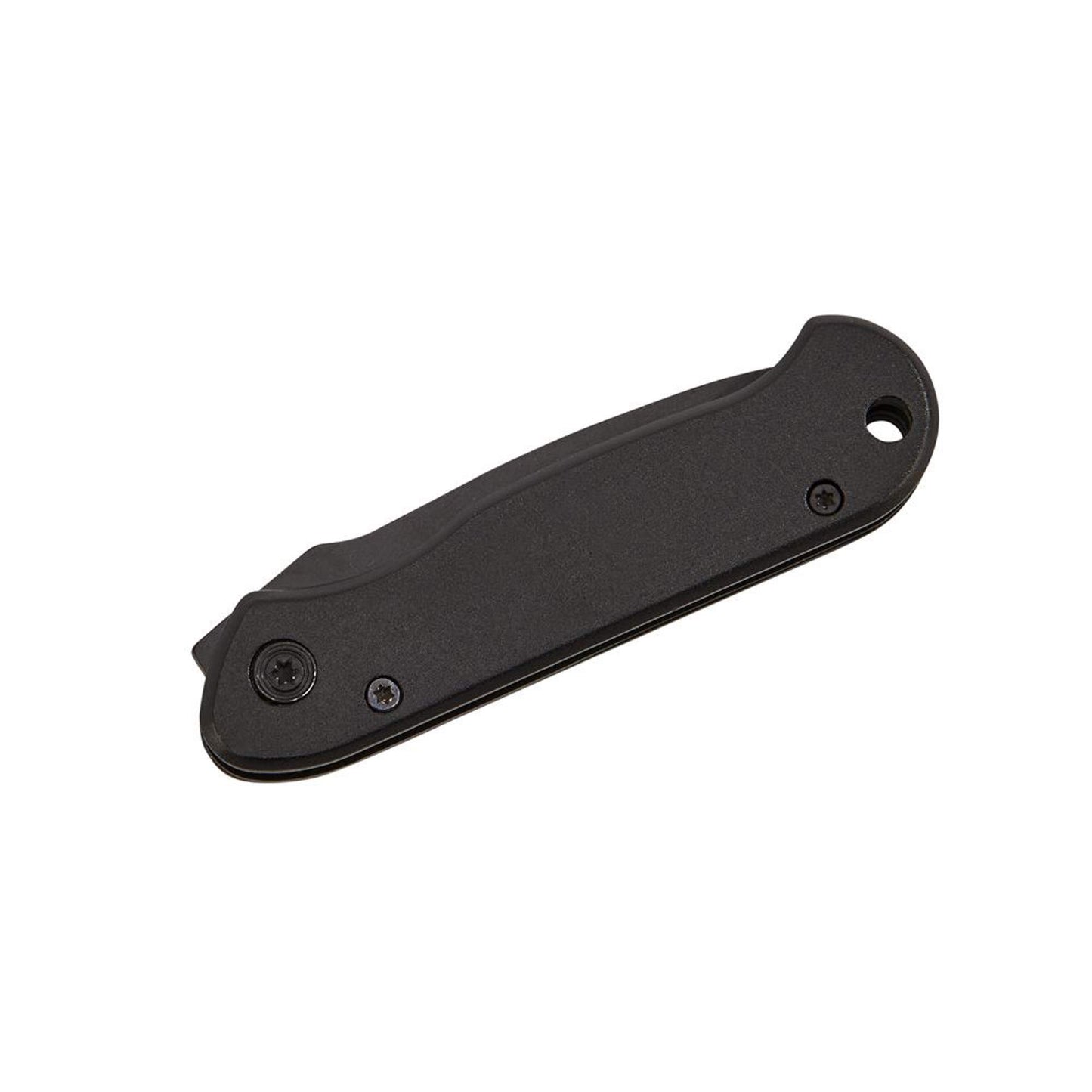 Creative Gifts International 002410 3.5 in. All Black Locking Pocket Knife Closed - Black