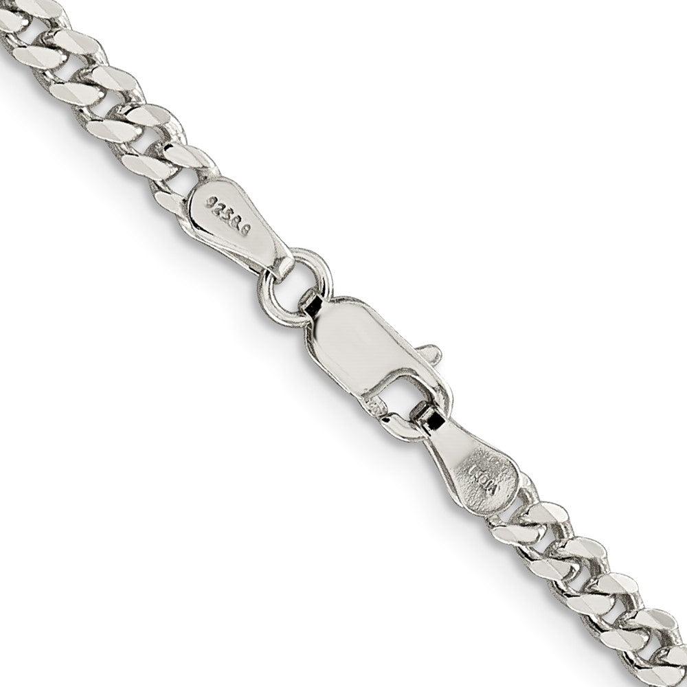 Sterling Silver Rhodium-plated 3.5mm Curb Chain 28 Inches