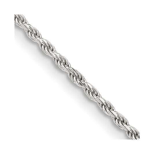 Sterling Silver 1.7mm Diamond-cut Rope Chain 26 Inches