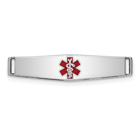 Sterling Silver Rhodium-plated Medical ID Plate 28 MM