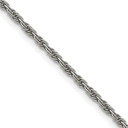 Chisel Stainless Steel Polished 2mm 18 inch Fancy Rope Chain