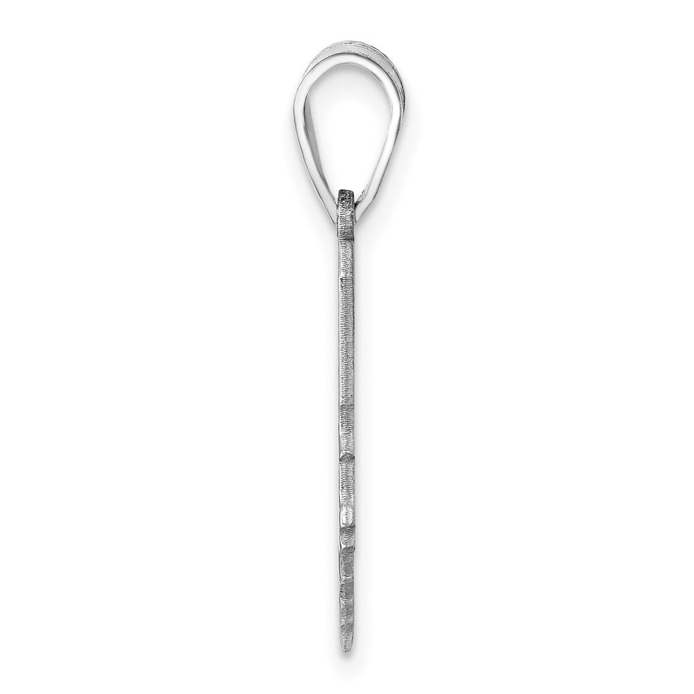 Sterling Silver/Rhodium-plated Maine State Pendant