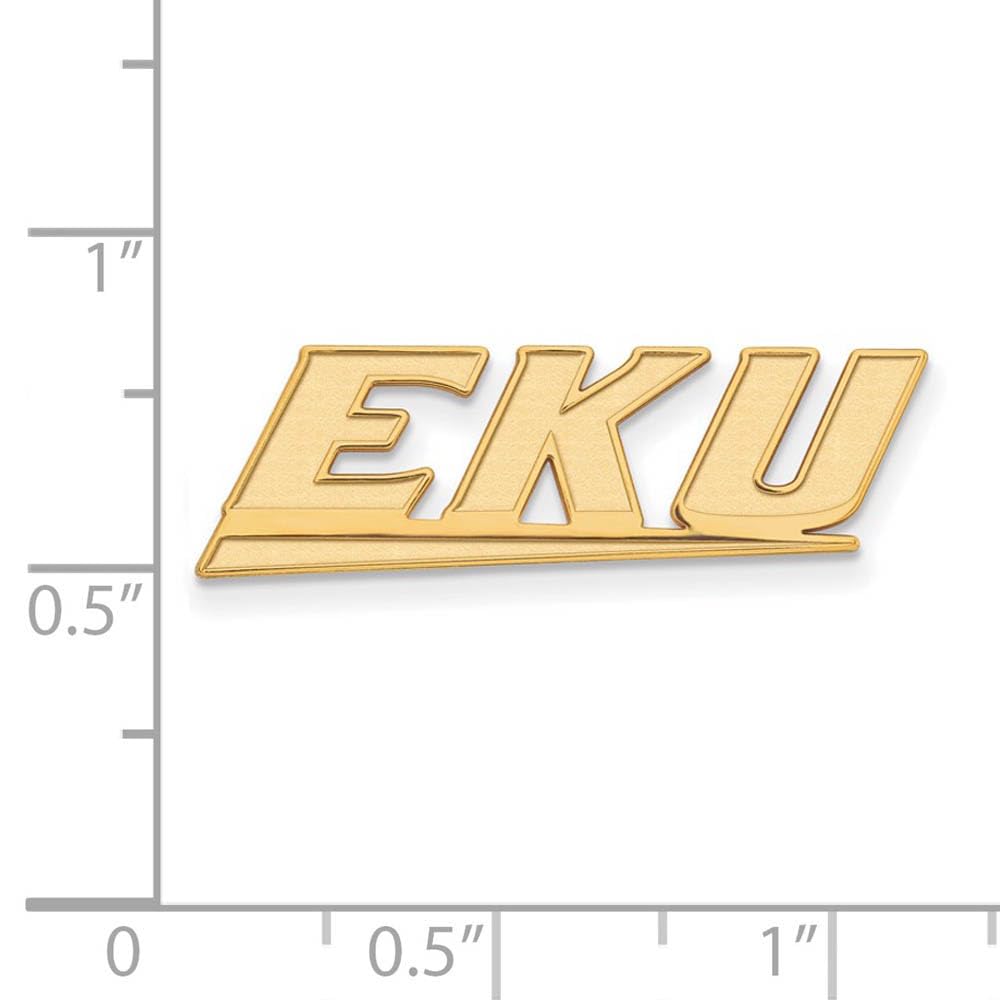 Sterling Silver w/ 14K Yellow Gold-Plated Official Licensed Collegiate Eastern Kentucky University (EKU) Small Post Earring