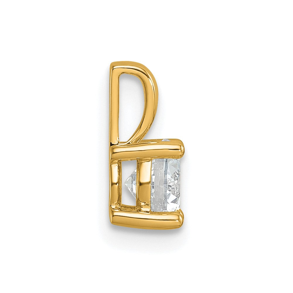 14k 3/4 carat Lab Grown Diamond VS+ F+ Round Complete Four Prong Pendant