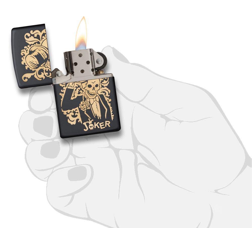 Zippo Joker Black Matte Pocket Lighter