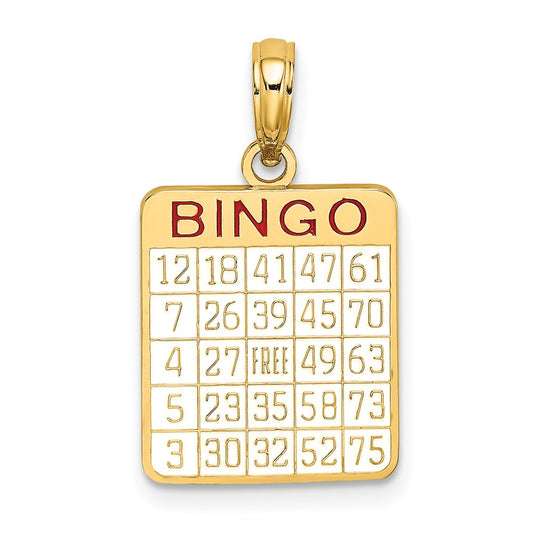 14K w/ Enamel Bingo Card Charm