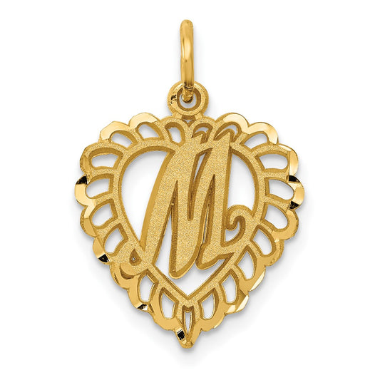 10k Gold Initial M Charm