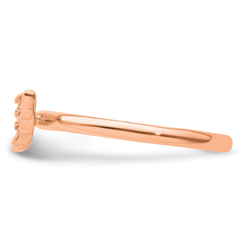 Sterling Silver Stackable Expressions Pink-plated Angel Wing Ring