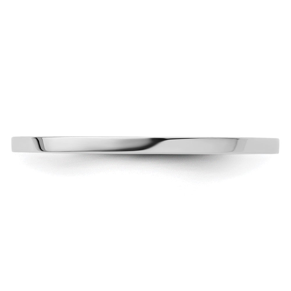 10K White Gold 1.2mm Flat Polished Stackable Band Size 9
