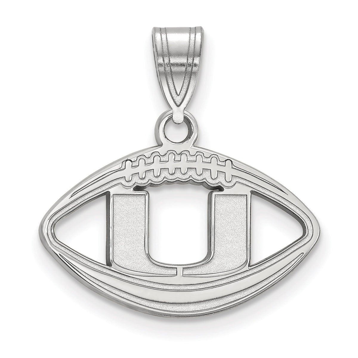 Women's Miami Hurricanes Sterling Silver Logo Football Pendant
