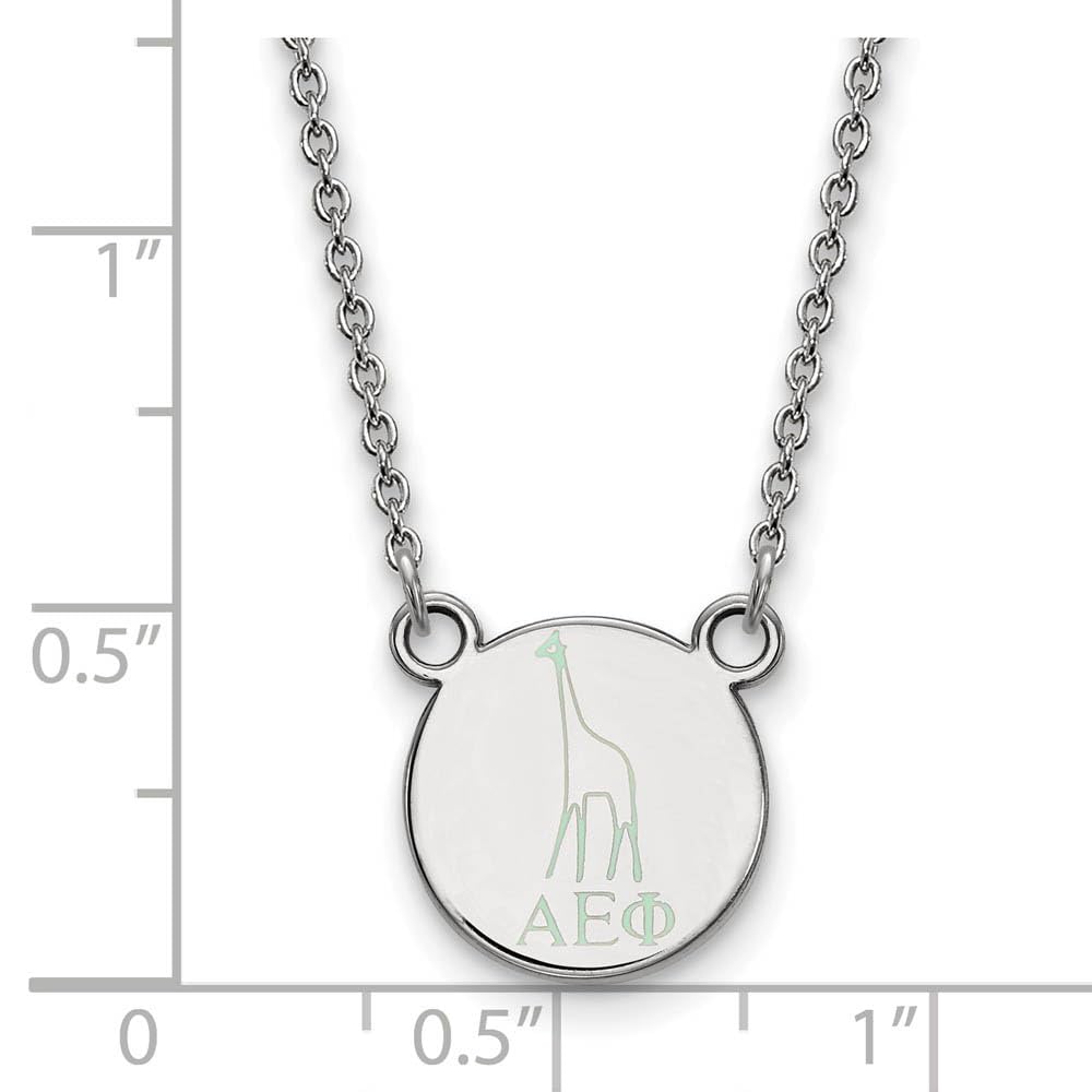 Sterling Silver 18in Official Licensed Greek Sororities Alpha Epsilon Phi XS Enamel Pendant w/Necklace