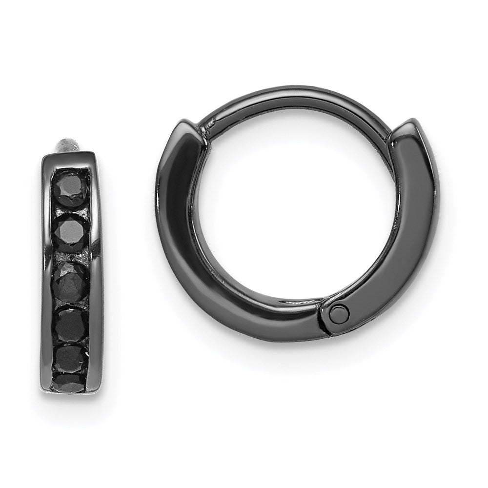 Sterling Silver Gold-Tone Polished 2x14mm Hoop Earrings