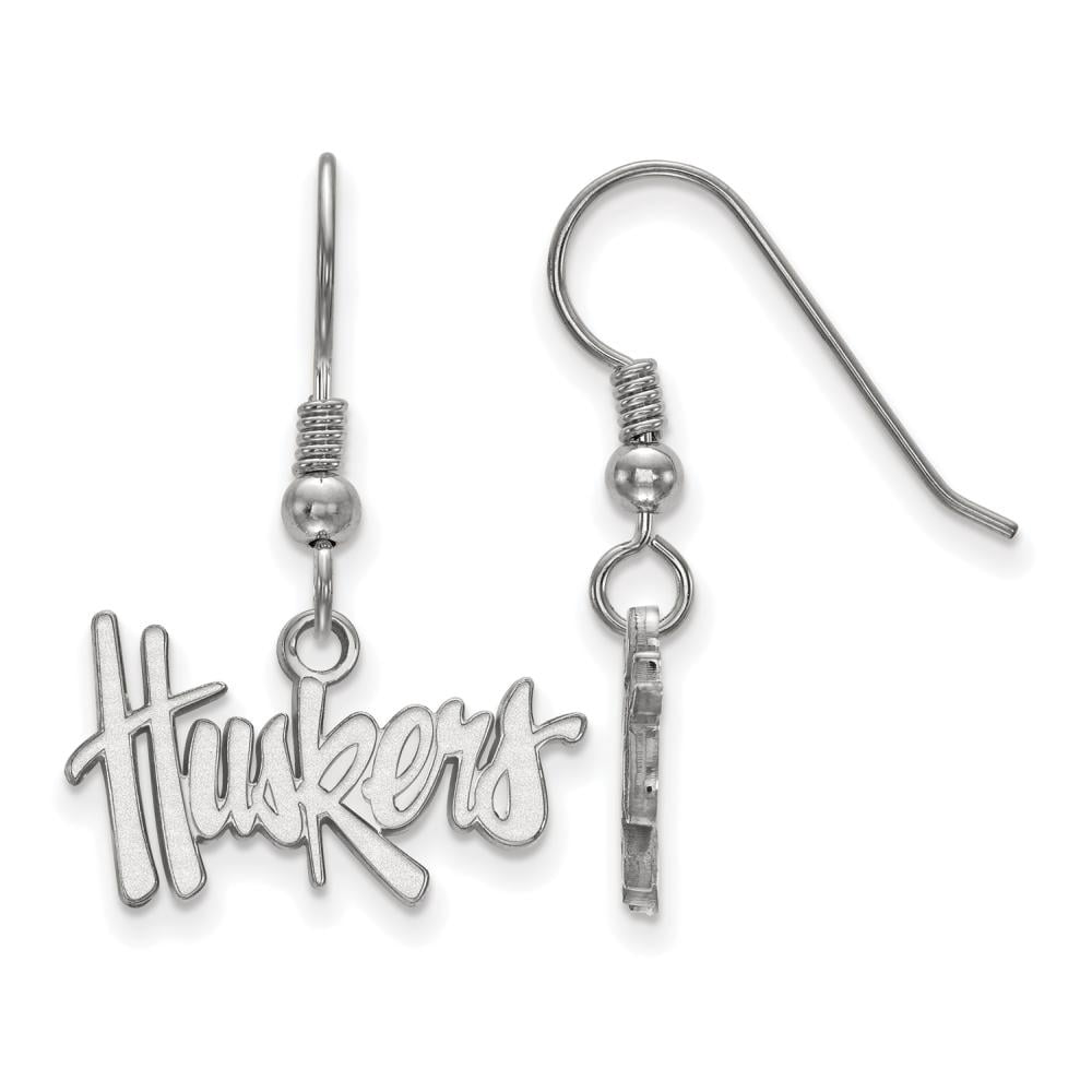 Sterling Silver University of Nebraska Small Dangle Earrings