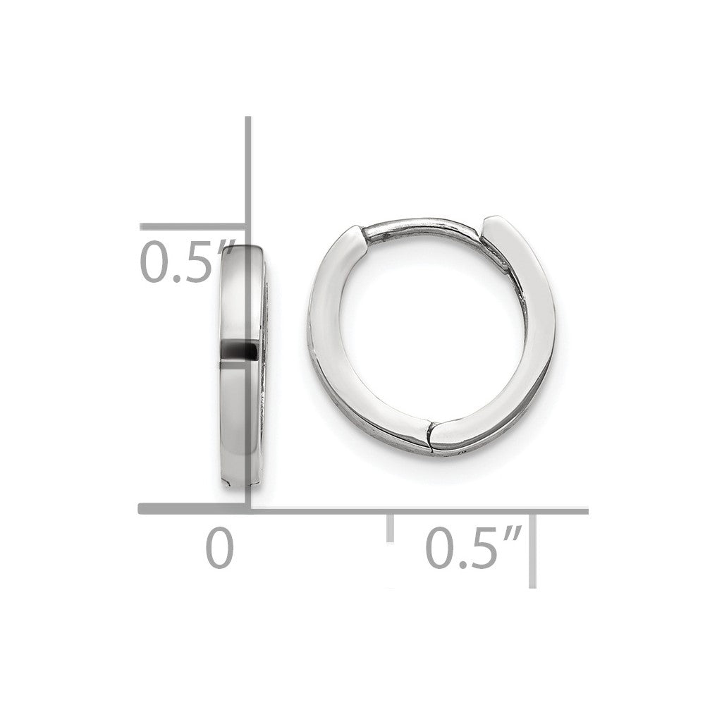 10k White Gold Hinged Hoop Earrings