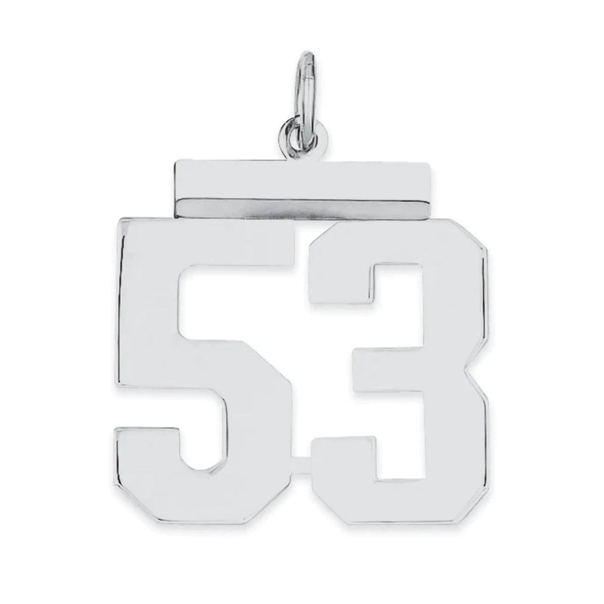 Sterling/Silver Rhodium-plated Polished Number 53 Charm Q-QMS53