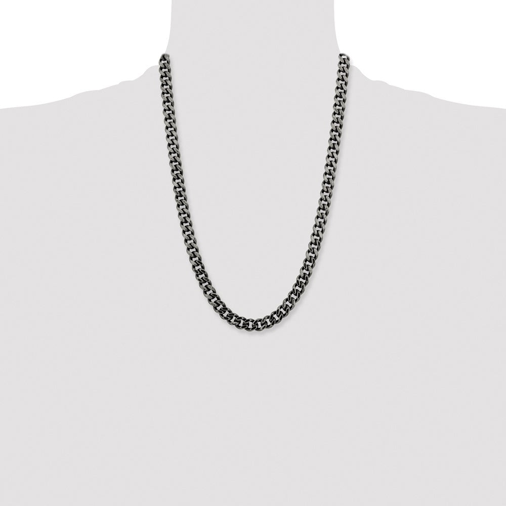 Stainless Steel Oxidized 9.25mm 24in Curb Chain