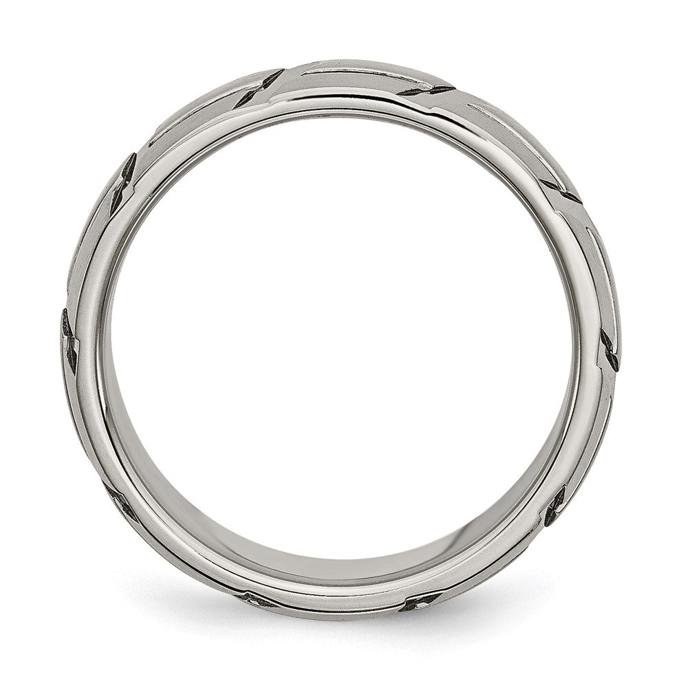 Titanium Brushed and Polished 8mm Band Size - 10