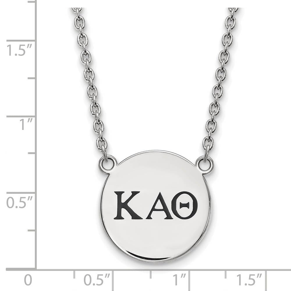 Sterling Silver 18in Official Licensed Greek Sororities Kappa Alpha Theta (???) Small Enamel Pendant w/Necklace