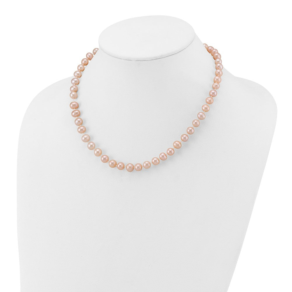 14k 7-8mm Pink Near-Round Freshwater Cultured Pearl 16 inch Necklace
