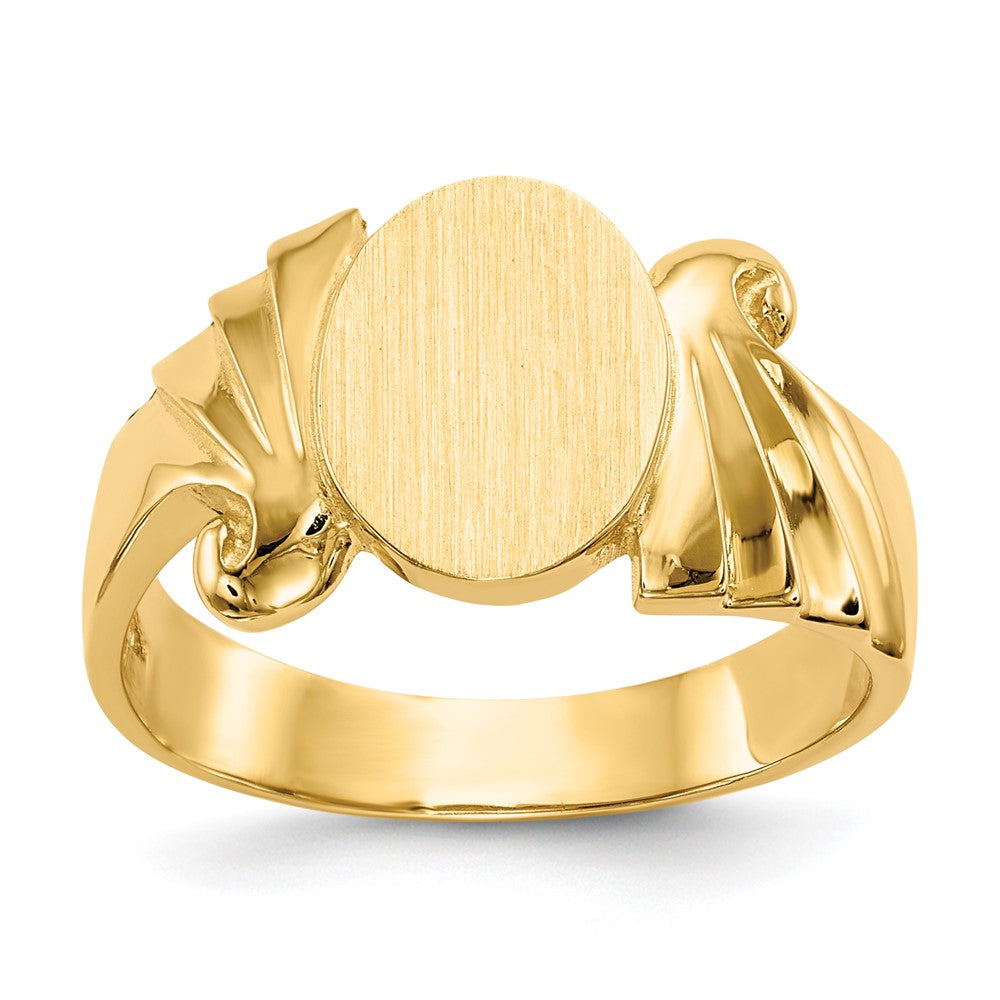 14k 8.5x10.0mm Open Back Signet Ring size 6