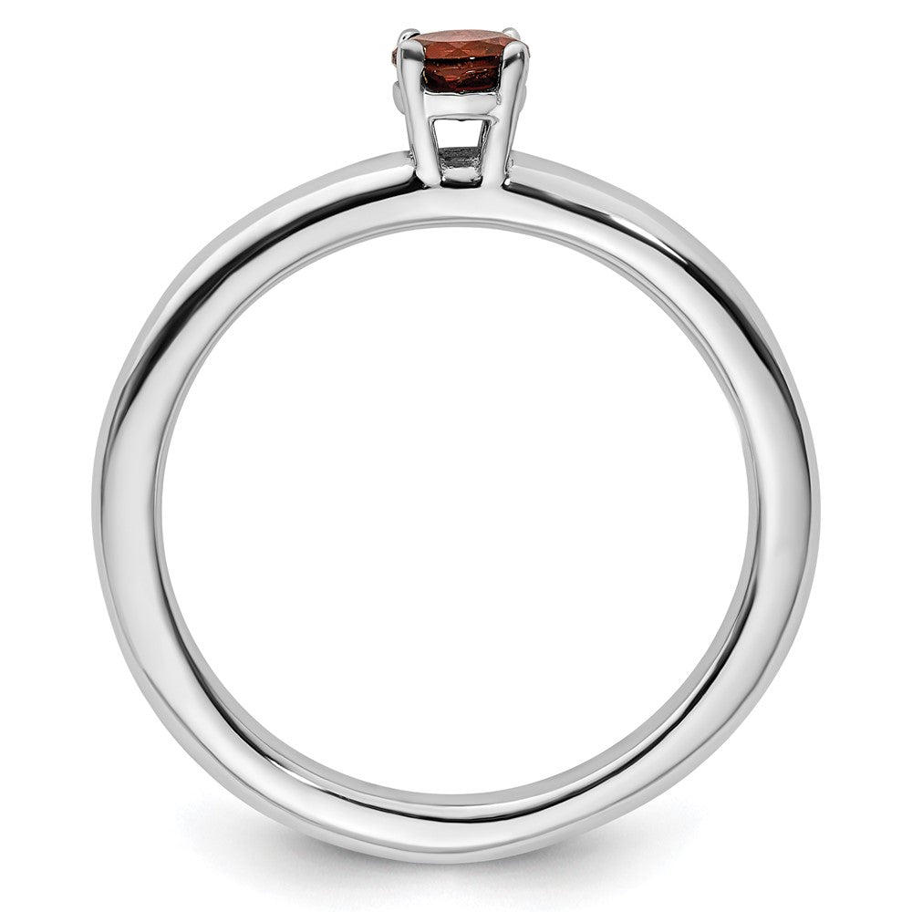 Sterling Silver Expressions Rhodium Garnet Ring