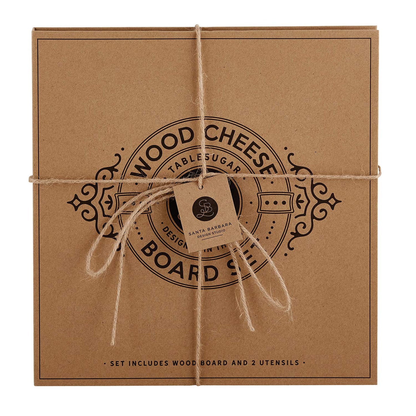 Santa Barbara Design Studio TableSugar Cardboard Book Gift Set, 3-Piece, Wood Cheese Board