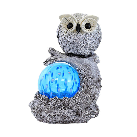 Home & Garden Owl Solar Led Garden Statue Polyresin Pudgy Pals Tree 14254