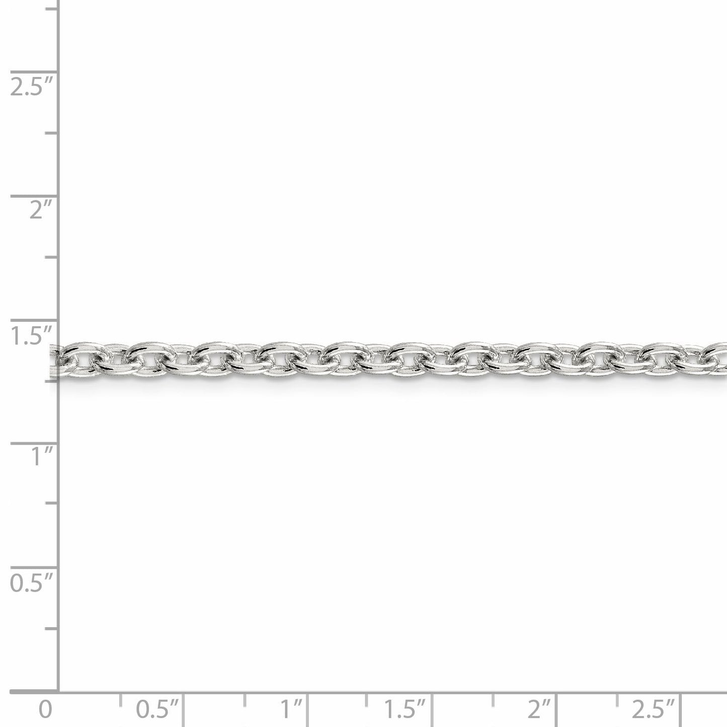 Sterling Silver 4.5mm Cable Chain 30 Inches