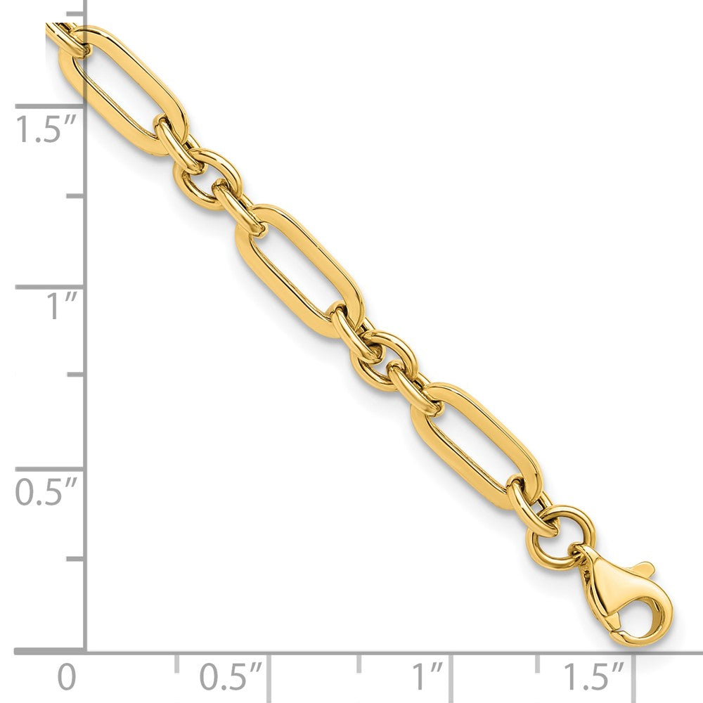 14K Polished Fancy Link Bracelet 7.5  inches