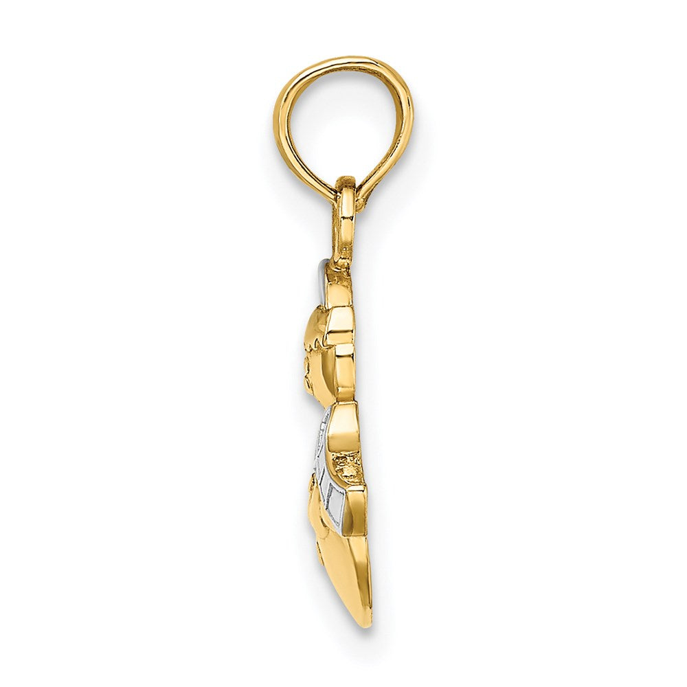 14k w/Rhodium Snowman Charm