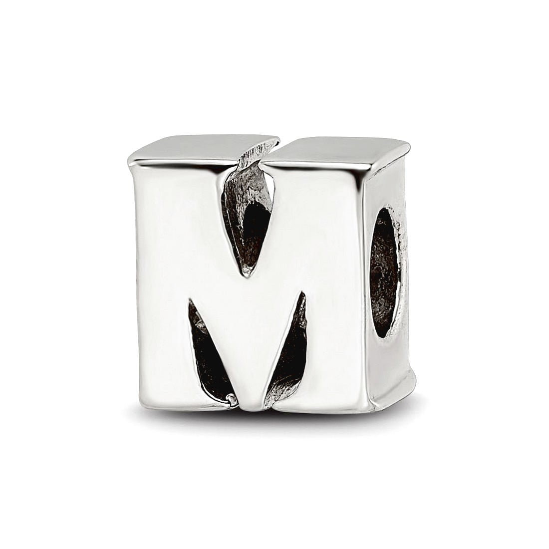 Reflection Beads QRS468M Sterling Silver Letter M Bead - Polished
