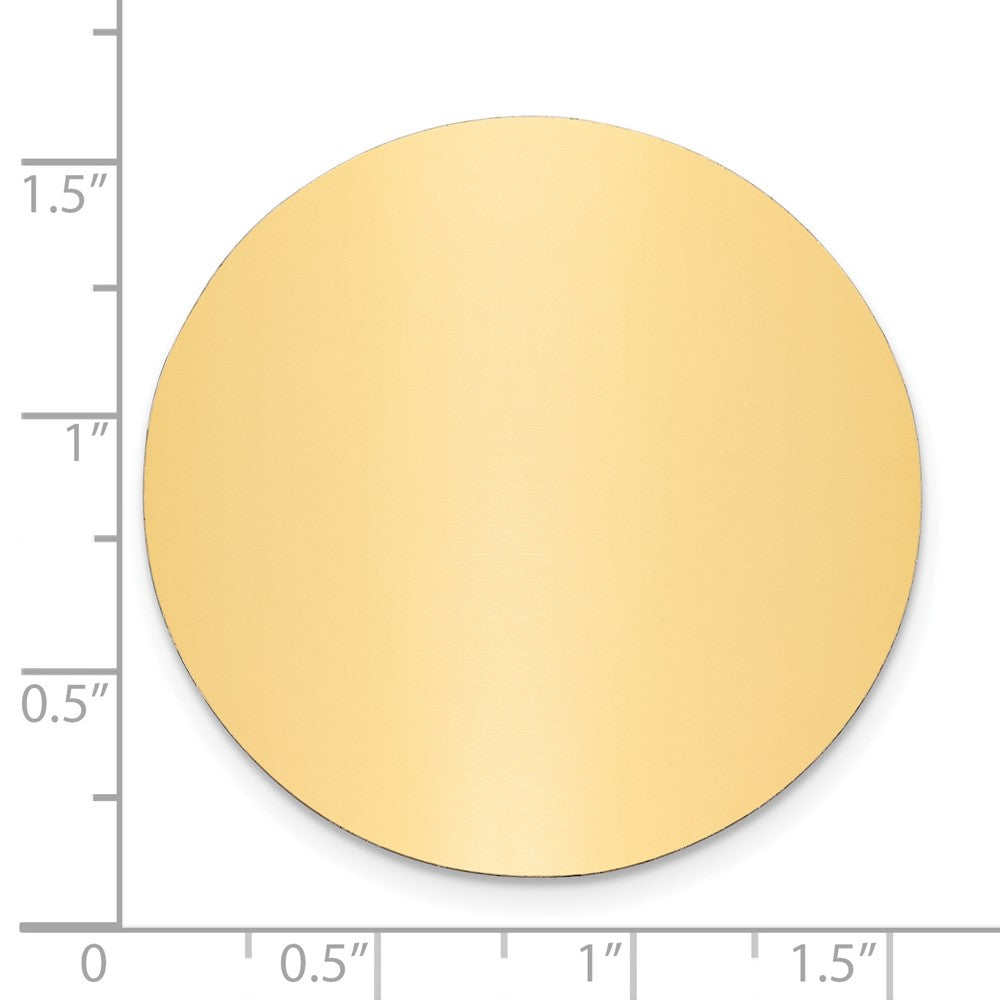 1 1/2 x 1 1/2 Round Polished Brass Plates-Set of 6