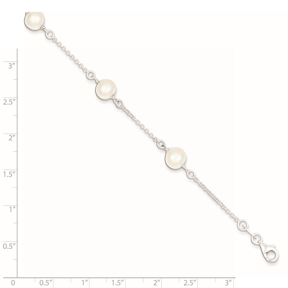 Sterling Silver FW Cultured Pearl Bracelet 7.25 inches